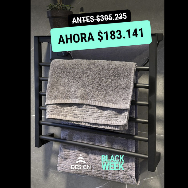 Seca Toalla Black Electrico 50x45 7 Cm Con Temporizador 102