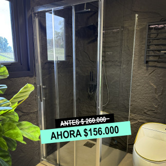 Cabina Ducha Esquinada Cuadrada Plata 900x900x1850