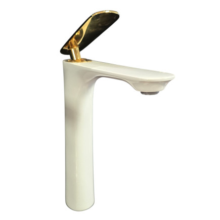 Griferia Lavamanos Elegant Whit Gold Ht-90532-1