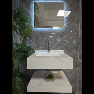 Vanitorio Porcelanato Mas Espejo Luz AntiempaÑante M Bco