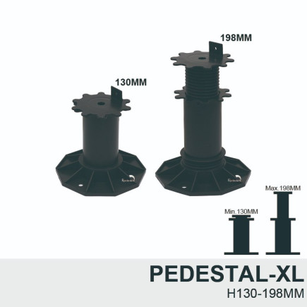 Pedestal Para Piso Deck Black Xl H130-198mm (2313350)