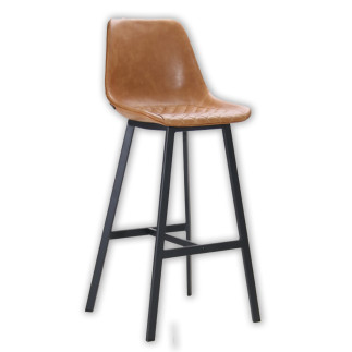 Taburete Taha Pu Camel Y Base Metalica 9085b