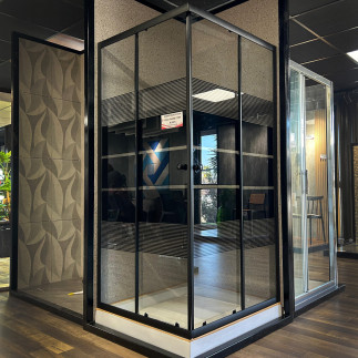 Cabina Ducha Esquinada Strip Black Receptaculo 900x900x1940 