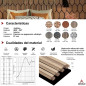 Panel Acustico 2.4m X 60cm X 21mm Olivo Hh015