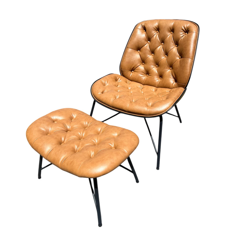 Sillon Con Apoya Pies Color Camel 9339a			