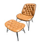 Sillon Con Apoya Pies Color Camel 9339a			