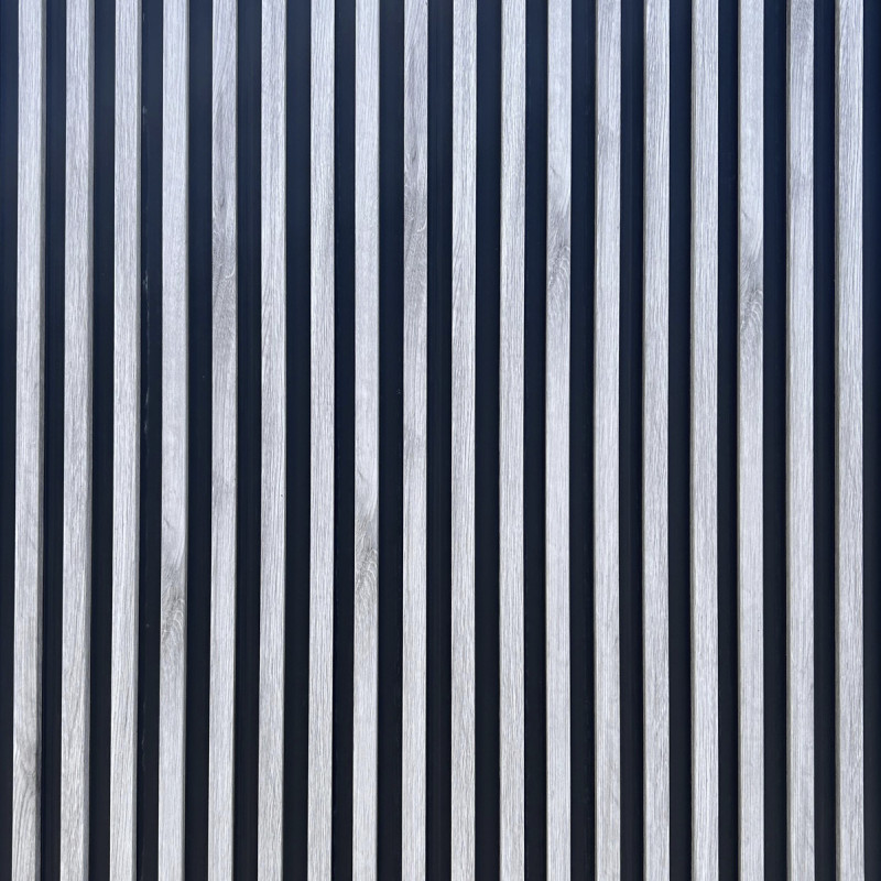 Revest. Pvc Slats Panel Ceniza 2.40mx15cmx17mm 0.36m2