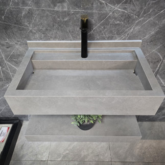 Vanitorio Porcelanato Mas Espejo Luz AntiempaÑantexl Gris