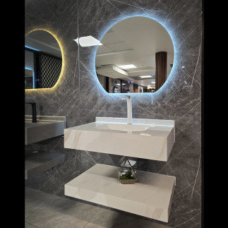 Vanitorio Porcelanato Mas Espejo Luz AntiempaÑante L