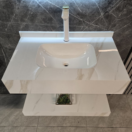 Vanitorio Porcelanato Mas Espejo Luz Antiempañante L