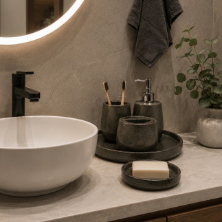 Set De BaÑo Terrazo Black