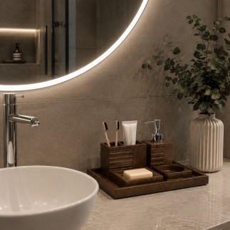 Set De BaÑo Terrazo Brown