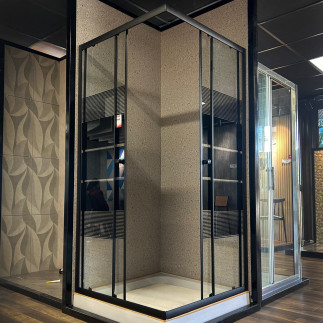 Cabina Ducha Esquinada Strip Black 900x900x1940 