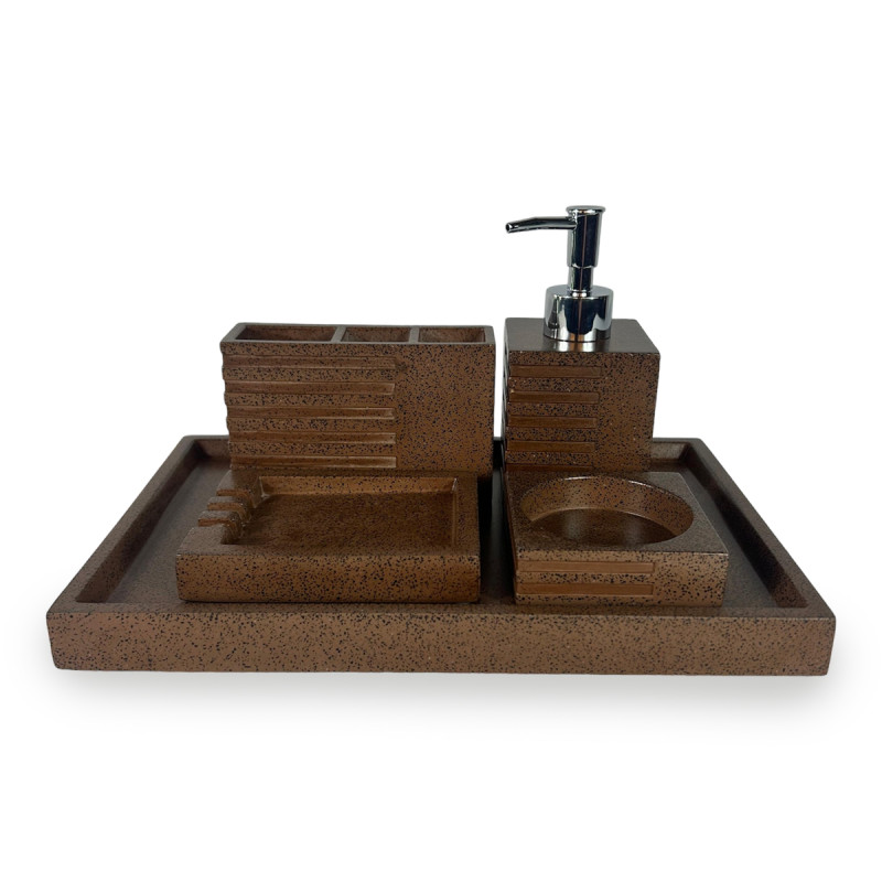 Set De BaÑo Terrazo Brown