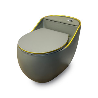 Sanitario Wc One Piece Grey Gold 2 Descargas A1086-gg